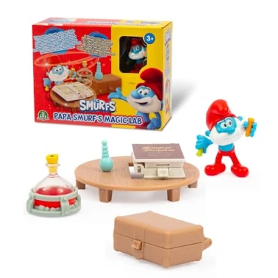 Imagen de Pitufos Playset del Laboratorio de Papa Pitufo, la Aldea con figurita Pitufo 5 cm, Incluye todos los accesorios laboratorio, Niños 3 años, Famosa (PUF18200)