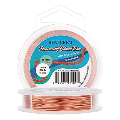 Imagen de BENECREAT 60m Alambre de Cobre Cable Metálico Accesorios manualidad para Diseño Bisutería Color Calibre 26