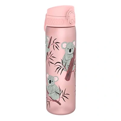 Imagen de Ion8 Botella Agua, 500ml, a Prueba de Fugas, Fácil Abrir, Cerradura Segura, Apta para Lavavajillas, Sin BPA, Asa Transporte, Limpiar, Neutro en Carbono, Diseño Koala
