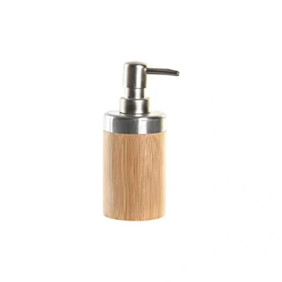 Imagen de DKD Home Decor Set de baño Color Plateado y Natural, bambú (2 Piezas) (7 x 7 17 centímetros)