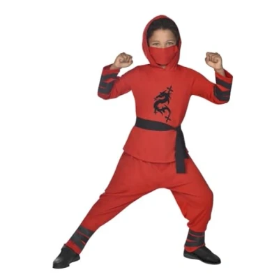 Imagen de amscan Disfraz de guerrero ninja dragón para niños, rosso, 8 10 años