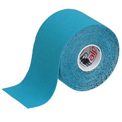 Imagen de ALPIDEX Cinta Kinesiología Tape 5 m x cm Muscular E Book Ejemplos Aplicación, Color:azul claro, Cantidad:1 rollo