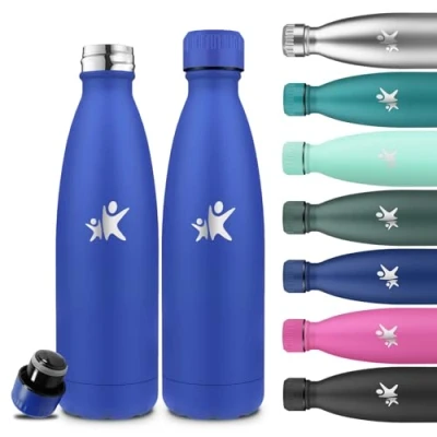 Imagen de Grsta Botella Agua Acero Inoxidable, 750ml Termica, A Prueba de Fugas, Cantimplora Gym, sin BPA, Fácil Llevar, para Oficina, Yoga, Cámping, Senderismo, Viajar