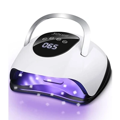 Imagen de 220W Lampara Uñas Semipermanentes, UV LED Profesional, con 4 Temporizador, Pantalla LCD, Sensor de Automático, táctil, Secador Para Manicura/Pedicura