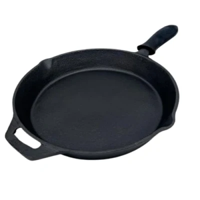 Imagen de Cruash Sartén hierro Fundido, Sarten de fundido para induccion, vitrocerámica y fuego 30cm diámetro Incluye mango silicona Smash Burger