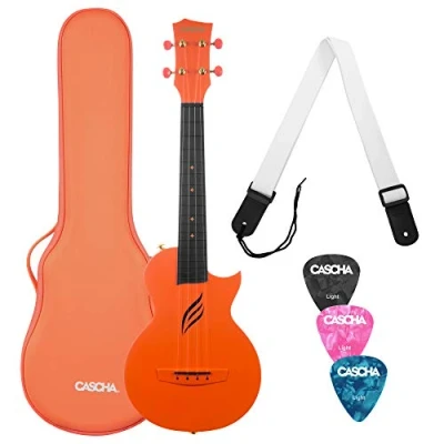 Imagen de Cascha Juego con ukelele para concierto de fibra carbono, kit principiantes