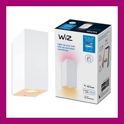 Imagen de WiZ Foco de pared bidireccional arriba y abajo, 5W Luz Blanca Colores, Wi Fi, con tecnología SpaceSense compatible Alexa Google Home, Blanco