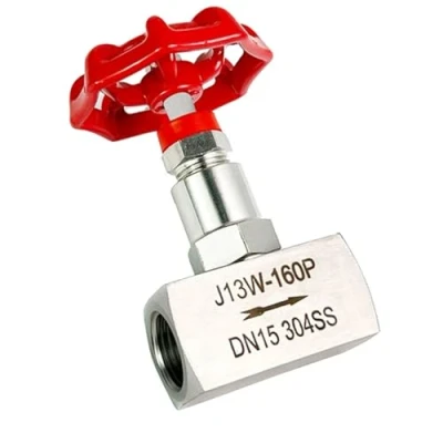 Imagen de 1 Uds G1/4 &quot;3/8&quot; 1/2 &quot;3/4&quot; &quot;304 Válvula De Aguja Acero Inoxidable, Hilo Interno J13W 160P, Globo Manómetro (Size : 3/4&quot;)