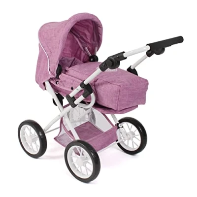 Imagen de Bayer Chic 2000 Cochecito para muñecas Leni, 2 en 1 con Bolsa de Transporte extraíble, Color Rosa Vaquero, 560 62, 64 x 37 68 cm