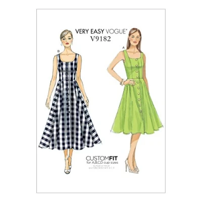 Imagen de Vogue Patterns 9182 A5 Misses Vestido, tamaño 6 14