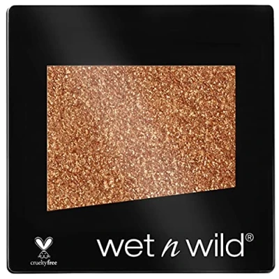 Imagen de Wet n Wild Color Icon Glitter Eyeshadow Single Sombra de Ojos Brillante con una Fórmula Hidratante y Textura Sedosa, Maquillaje Profesional Vegan Brass
