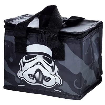 Imagen de Puckator bolsa de almuerzo negra con diseño original Stormtrooper Out Of Rec. Botellas plástico, aislada para mujeres, hombres, niños, el trabajo y la