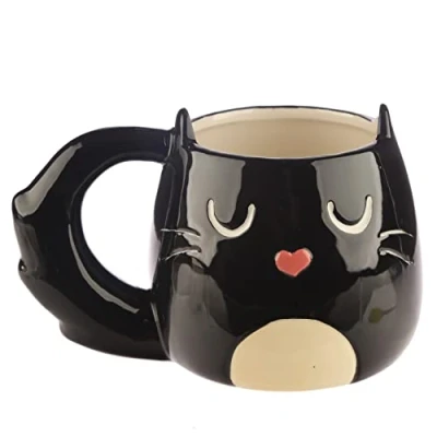 Imagen de Grindstore Taza de gato Shaped, color negro