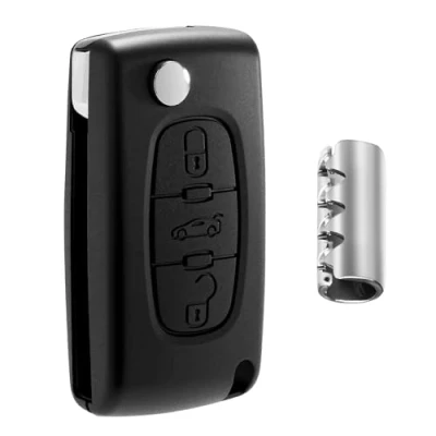 Imagen de Jongo Carcasa de Llave con Cuchilla Compatible Peugeot 207cc, 307, 308cc, 407 y Expert 3 CE0523 Caja Clave Plip Vehiculo Utilitario Mando a Distancia Botones