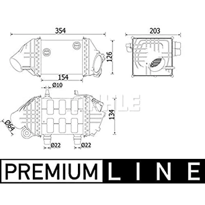Imagen de Intercooler,aire de admisión MAHLE ORIGINAL CI 225 000P