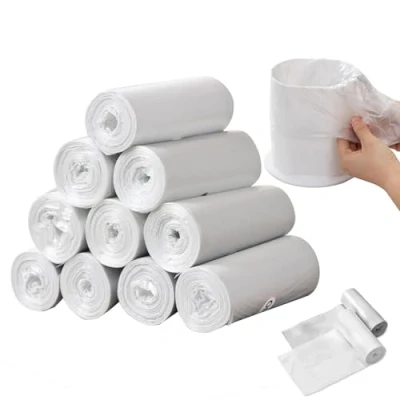 Imagen de Sadocom Bolsas de basura pequeñas 3L, 300 unidades, 30 * 35 cm, para mini papelera escritorio, baño, Oficina, Coche, Blanco
