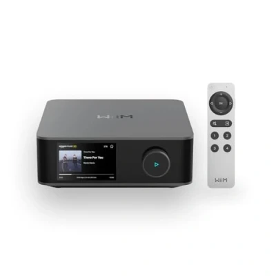 Imagen de WiiM Amp Ultra con Voice Remote 2 Amplificador Streaming 100W DAC ESS ES9039Q2M y Doble TI TPA3255 RoomFit EQ Integrado Pantalla Táctil Entradas HDMI ARC, Óptica RCA Gris
