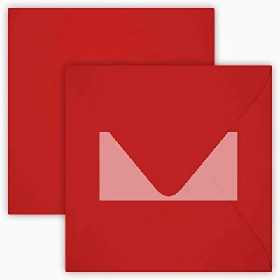 Imagen de Karten und Co. Sobres cuadrados autoadhesivos (15 x 15 cm, 25 unidades), color rojo