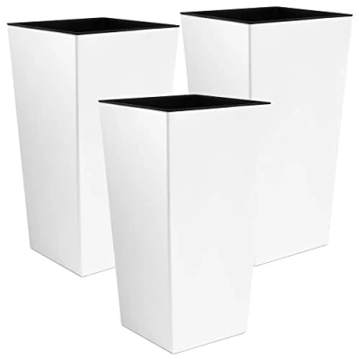 Imagen de 3x Maceta alta Urbi 2 litros, de plastico, 12,6 x 20 cm en color Blanco