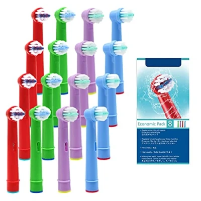 Imagen de FFYan cabezal de cepillo dientes para Oral B, 16 cabezales eléctricos niños eléctrico recargable Braun con paquete