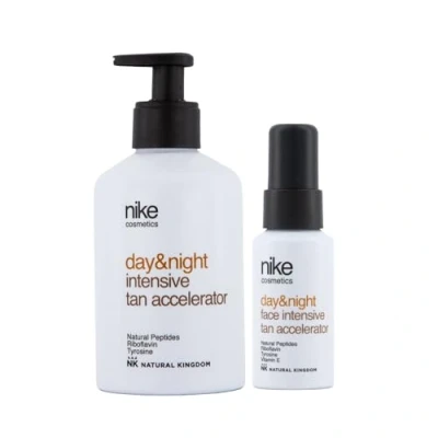 Imagen de NIKECOSMETICS Pack Potenciador del Bronceado Tan Accelerator Monoi Vibes Day&amp;Night, Corporal 250 ml + Facial 40 ml, con Manteca de Karité y Aceite Soja, Suavidad, Textura Ligera, Fórmula Vegana