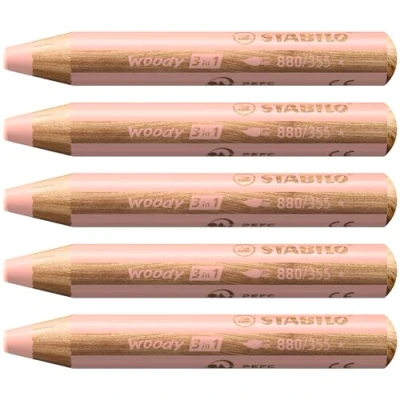 Imagen de Lápiz de color multitalento STABILO woody 3 en 1 albaricoque Caja con 5 unidades