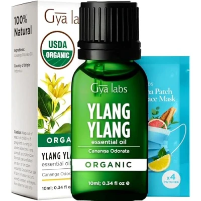 Imagen de Gya Labs Aceite esencial ylangylang orgánico para difusor ylang grado terapéutico 100% puro piel crecimiento cabello y aromaterapia 10ml