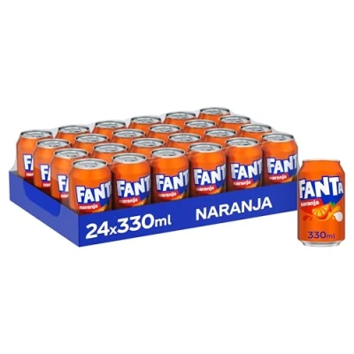 Imagen de Fanta Naranja, Refresco con 8% de Zumo Bajo en Calorías, Pack 24 Latas 330 ml