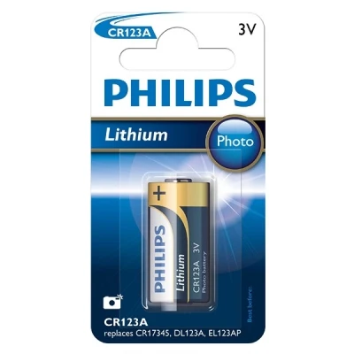 Imagen de PHILIPS Blister 1 Pila de Boton Litio (CR123A, CR17345, DL123A, EL123AP), 3.0V, 1500 mAh