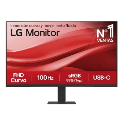Imagen de LG 27U421A B Monitor, 27&quot;, FHD, Curvo 1500R, Panel VA, 1920 x 1080, 100Hz, 5ms, USB Tipo C, sRGB 99%, Ajuste Inclinación, Negro Mate