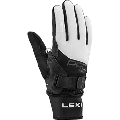 Imagen de LEKI PRC ThermoPlus Shark Guantes para Mujer, Color Negro y Blanco, Talla 7.5