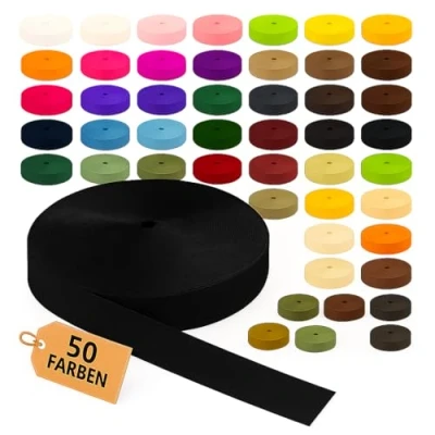 Imagen de KBBB Correa de polipropileno, 2 o 5 m largo, 32 colores, anchura: 15 mm, 20 25 30 40 50 mm