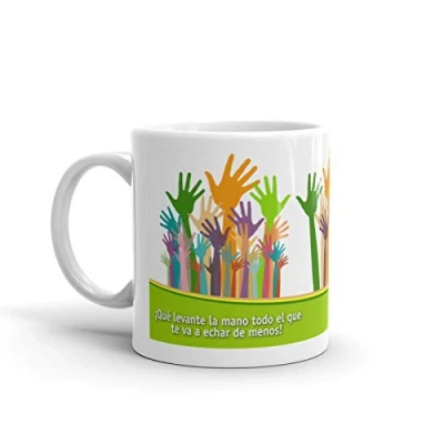 Imagen de Antracita Taza Despedida Manos Regalo Decir Adios para Desayuno o Escritorio