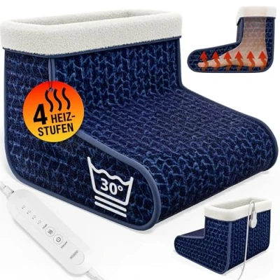 Imagen de MONZANA® Calentador de pies eléctrico con temporizador 90min y 6 niveles calor Calientapiés Azul