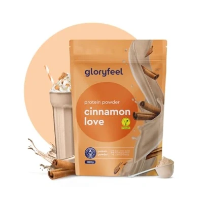 Imagen de Proteína Vegana Sabor CANELA 1kg en polvo Sin azúcar 22g de proteinas para aumentar o mantener la masa muscular Aislado proteina guisante soja, gluten ni lactosa