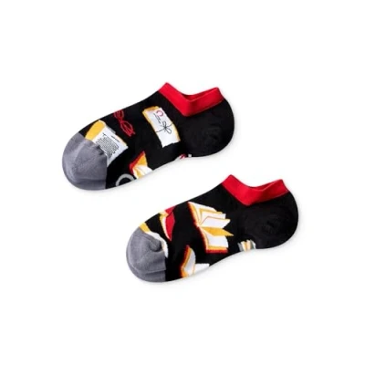 Imagen de Dedoles Calcetines Unisex Hombre Mujer y Niños Algodón muchos diseños divertidos diferente izquierda derecha, color: Negro, diseño: Amante de los libros (sneaker), tamaño: 35 38