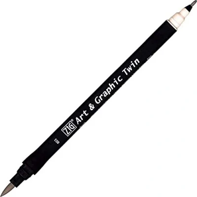 Imagen de Kuretake UK Ltd. ZIG Art and Graphic Rotulador de punta doble (805), color gris