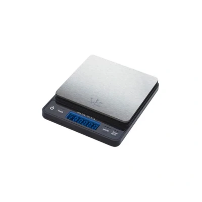Imagen de Balanza de cocina Jata 773, Peso máximo 3kg, Pantalla LCD, Acero inoxidable, Negro/Gris
