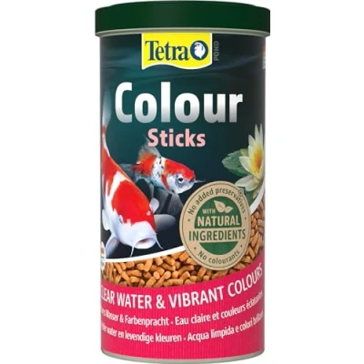 Imagen de Tetra Pond Colour Sticks, Alimento para peces de estanque, colores naturales y agua clara, lata 1 L