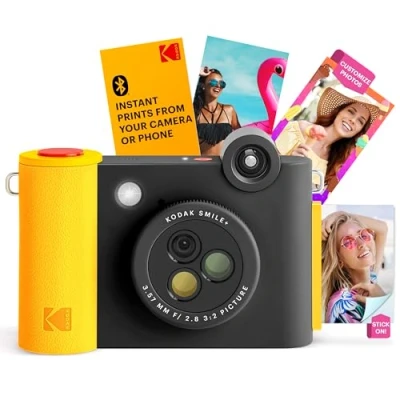 Imagen de KODAK Smile+ Cámara Digital instantánea 2 en 1 y Impresora Bluetooth 10MP, Lente giratoria con Efectos, Fotos Adhesivas Zink 2x3, Imprime Desde App Dispositivos Inteligentes Negro