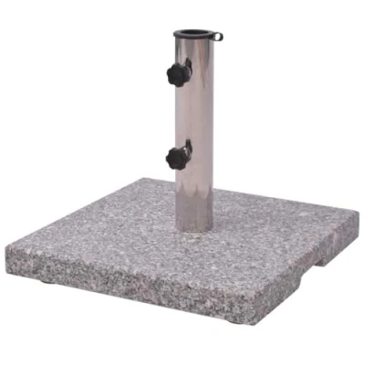 Imagen de vidaXL Base de Sombrilla Cuadrada Granito Gris 40 cm 20 kg Soporte Parasol