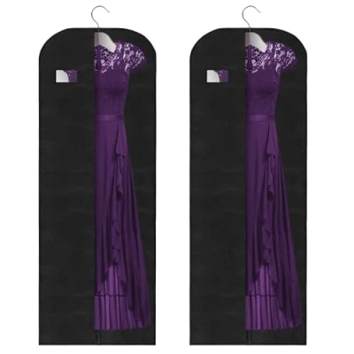 Imagen de Vicloon Funda para Ropa, 2 Piezas Fundas Trajes Transparentes Impermeables de 180 * 60 cm con Cremallera Completa, Bolsa Ropa a Prueba Polvo, Adecuada Abrigos, Chaquetas, Camisas
