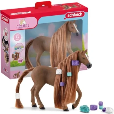 Imagen de Schleich 42582 Figura Yegua English Thoroughbread, Set Belleza