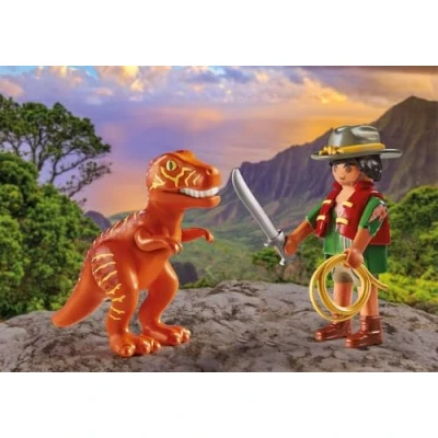 Imagen de PLAYMOBIL Duo Pack Aventurero con T Rex 71206, a Partir de 4 años