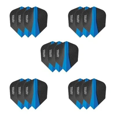 Imagen de Harrows Vuelos de dardos Retina 5 juegos plumas (15 en total) I 100 micrones Premium extra fuerte fabricado el Reino Unido Accesorios profesionales
