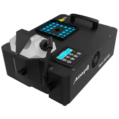 Imagen de Audibax Smoke Geyser 2000 RGB Maquina de Humo con Iluminación Niebla Mando a Distancia Potencia 2000W Capacidad 2,5 L Humo/Minuto 700m3 Montaje Vertical y Horizontal