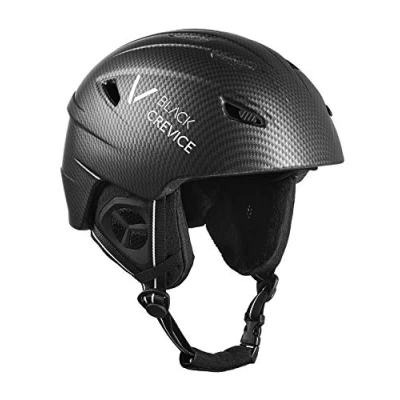 Imagen de BLACK CREVICE Casco de esquí Streif I a Prueba Golpes con diseño Deportivo Unisex Snowboard Ventilación Activa Talla Ajustable (XL, Negro Mate y Blanco)