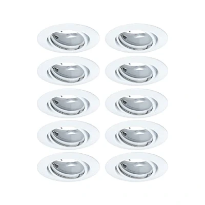 Imagen de Paulmann 93400 Luminaria empotrable LED Base, redonda, orientable máx. 10x10 W, foco empotrable, blanco, lámpara metal, de techo, GU10