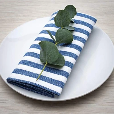 Imagen de FILU Servilletas (8 unidades, 45 x cm), diseño a rayas, color azul y blanco