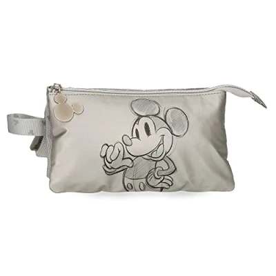 Imagen de Disney Mickey 100 Estuche Triple Gris 22x12x5 cms Poliéster